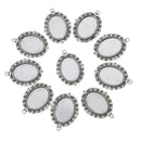 10pcs/lot Alloy Fit for 18x25mm Pendant Tray Oval Cabochon Setting Blank Bezel
