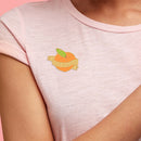 Cartoon Peach Fruit Brooch Women Men Enamel Badges Clothes Collar Lapel Pin