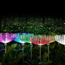 Solar Fiber Optic Jellyfish LED Light Ground Lamp Garden Outdoor Waterprof Decor