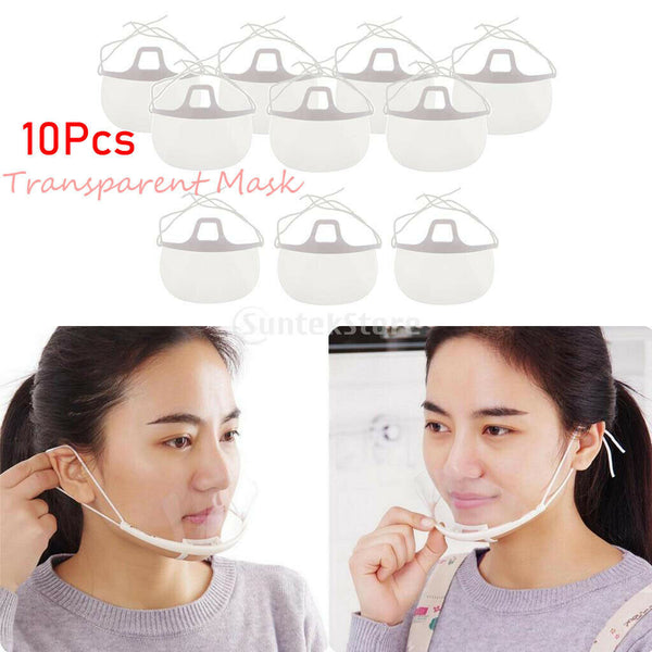 10pcs Mouth Shield Guard Visor Cover Anti-Splash Reusable Hotel Food Maker