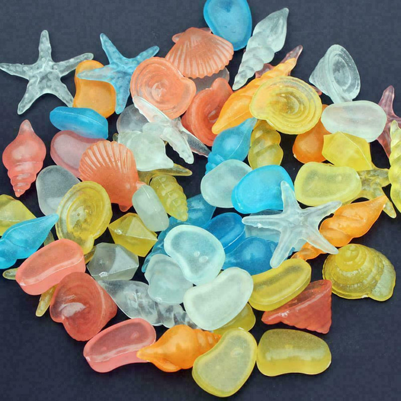 10pcs Luminous Stone Shells Star Aquarium Fish Tank new Plastic Decor DIY S R2I3