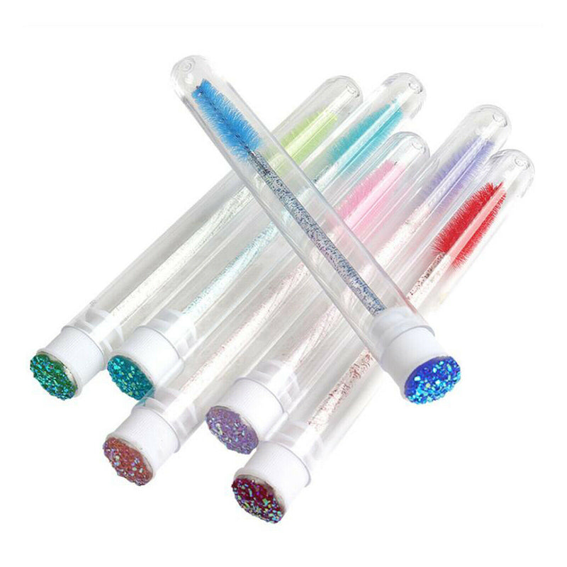5x Disposable Mascara Brushes Spoolies Makeup with Empty Dust-proof Tube