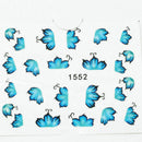 2X Sheets Blue Flower Nail Stickers DIY Beauty Pattern Art for Women Girls OEB