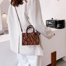 Women Handbag Animal Pattern PU Shoulder Portable Messenger Bag (Brown)