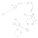10pcs Piercing Jewelry Sets Clear Acrylic Studs Belly Buttons Nose Ring