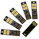 5 pcs USB Light Keychain Super Bright 6 LEDs Mini USB Light Lamp with Smart