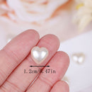 100pcs/lot DIY Flat Beads Heart Shape Beads Craft Imitation Pearls Flatba%!