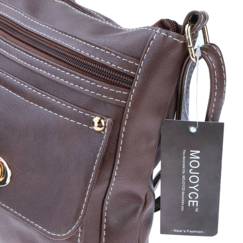 Fashion Women Shoulder Bag Satchel Crossbody Bags Sling Handbag (Dark Brown