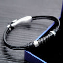 Hand-Woven Alloy Black Leather Rope Bracelet Simple Wild Watch Accessories