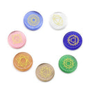 7pcs Chakra Engraved Symbols Stone Set Palm Stone Crystal Reiki Healing Roun Hn