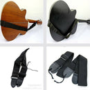 Black Adjustable Leather Ends Guitar Strap for Electric Acoustic Guitar Bass ES