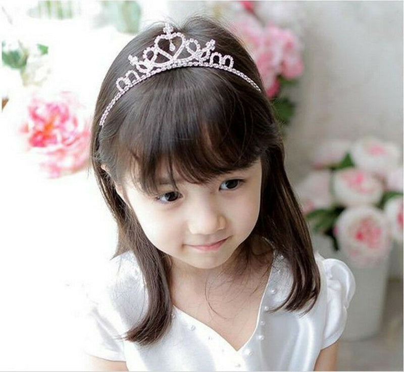 Crystal Rhinestone Kid Girl Tiara Hair Band Bridal Princess Prom Crown Headband