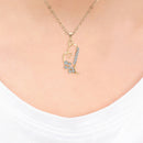 Zircon Earrings Love Pendant Necklace Ring Women Valentine Jewelry Set (2) A