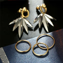 5PCS Geometric Leaf Drop Dangle Earrings Ear Stud Earrings Set Women Jewelry JR