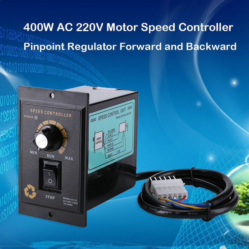 400W AC 220V 50/60Hz Motor Speed Controller Pinpoint Regulator Forward&Backward