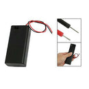 Black Plastic On/Off Switch 2x1.5V AA Battery Wire Lead Cell Case