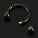 Black titanium steel U-type ball Eyebrow Ear Lip Nose Horseshoe Ring 8mm