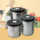 Airtight Coffee Canister Vacuum Sealed Stainless Steel Kitchen Container Jar