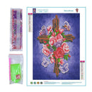 5D DIY Diamond Cross Rose Painting Home Embroidery Cross Stitch Wall Decor