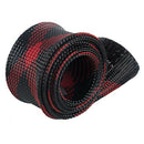 Fishing Rod Cover Rod Braided Strap Reel Cover Glove Protector (Black red)