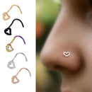 5Pcs Stainless Steel Heart Piercing Nose Ring Nose Stud Rings Body Jewelry S Hn