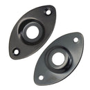 2 Pieces Oval Output Input Jack Socket Plate for Electric Guitar Bass Black