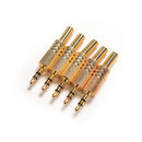 5 Pcs 3.5mm 1/8" Stereo Male Audio TRS Jack Plug Adapter Connector Plated Gol ES