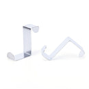 2Pcs  Stainless Steel Metal Over Door Hooks for Clothes Coat Robe Hanger JS