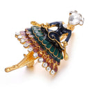 Dress Girl Crystal Brooch Enamel Pins Jewelry Shirt Collar Brooch Jewelry GiftJR