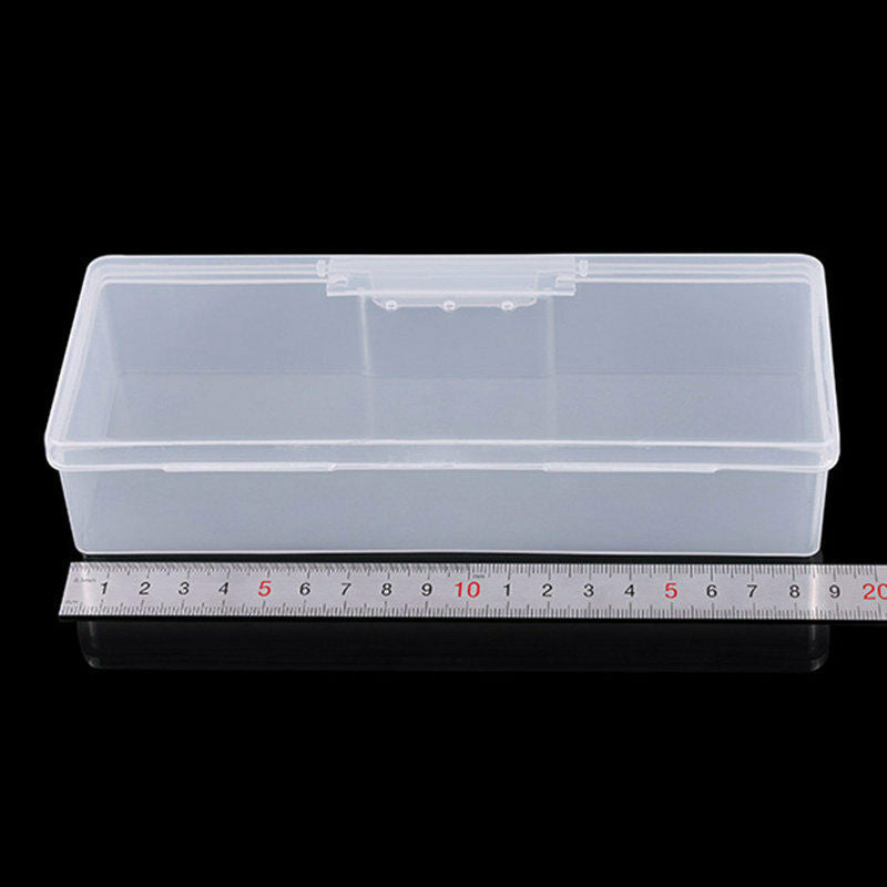 Nail Polish Holder Plastic Nail Supplies Storage Box Rectangle Nail Brushes B7Y6