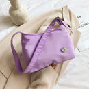 Women Simple Underarm Handbag Daisy Flower Portable Shoulder Bags (Purple)
