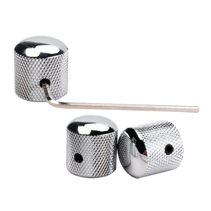 3pcs Professional Chromed Metal Guitar Tone Volume Knob