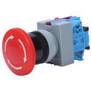 AC 600V 10A Red Mushroom Emergency Stop Push Button Switch 22mm NO NC R6K9