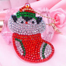 4pcs DIY Christmas Full Drill Special Shaped Diamond Painting Bag Keychains