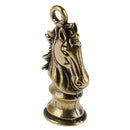 1pc Brass Handmade Chess Horse Pendant Zodiac Horse Head Key Rings Pendants FT