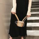 Fashion Summer Women'S Beach Basket Straw Handbag Bucket Bag Wicker Handmad