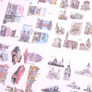 2Sheets Creative Buildings Diary Scrapbook Decoration DIY Stickers Toys Gift BX