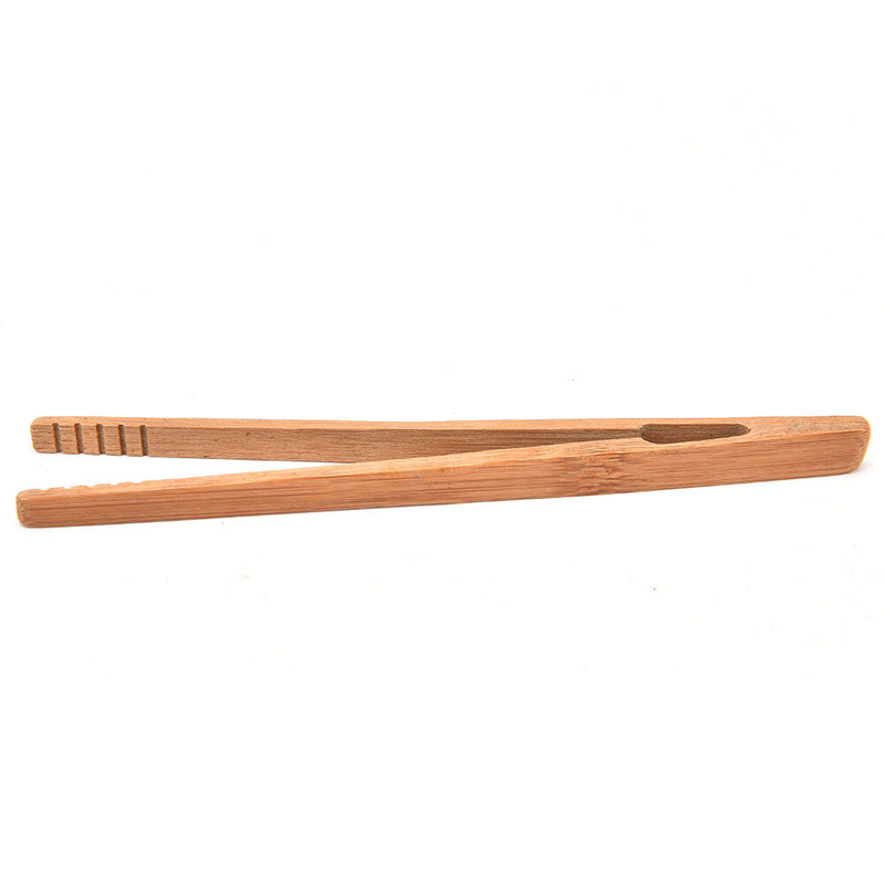 Practical Textured Bamboo Kongfu Tea Utensil Tweezers 14.5cm Wood Color MO