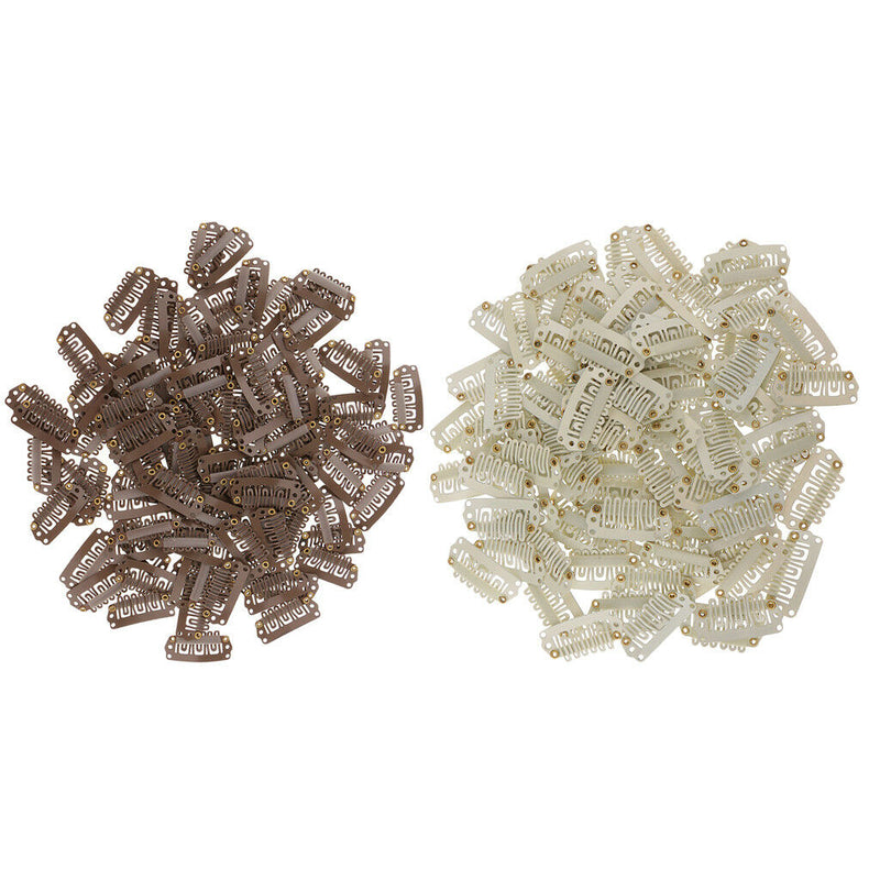 200pcs 28mm Metal Snap Clips for Hair Extensions Clip-on Wigs Weft Hairpiece