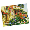 Stamped Cross Stitch Kit "Cottage" 19"x15" Printed House Design 14CT