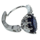 Women's Jewelry Rhinestone Round Shiny Earrings Sapphire Blue G5Q3