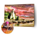 5D DIY Diamond Painting Kits Lighthouse and Seagull Full Round Drill Craft