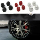 4 White Bling Car Rhinestone Tire Valve Caps Diamond Shining Air Caps Accessorie