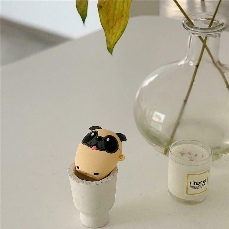 Silicone Protective Case Lovely Puppy Full Cover Protector for Airpods 1/2 Kit
