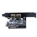 PCI-E to USB 3.0 2 Port PCI Express Expansion Card 19-Pin Power Connector