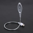 USB Portable Reading Lamp 3 LED Flexible Gooseneck Long Life Metal Lights