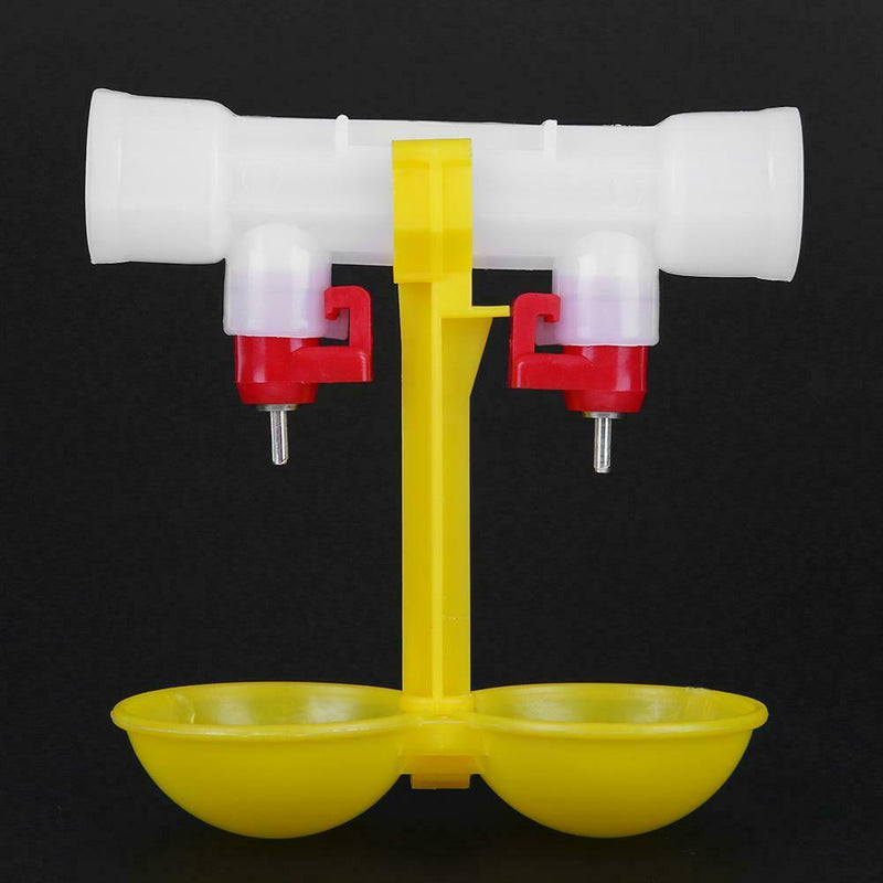 Double Outlet Drinking Hanging Chickens Cups Nipple Drinker Poultry Waterer A