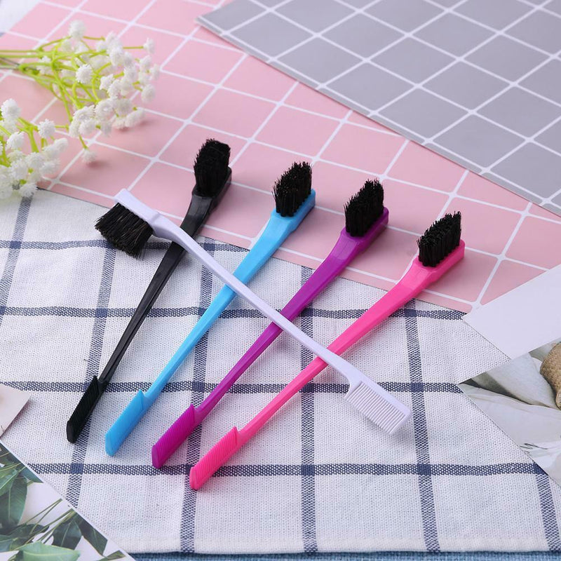 2pcs Portable Pro Double Sided Brush Hair Styling Hairdressing Edge Control Comb