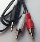 3.5mm Jack to 2 RCA Split AUX Cable For Home Theater MP3 Headphone DVD Speaker