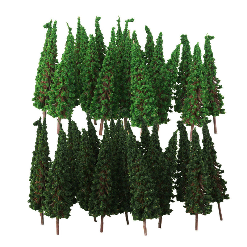 100x Green Pagoda Trees 1/100 6.5cm / 2.56inch Models for
